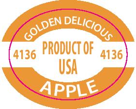 Golden Delicious plu sticker